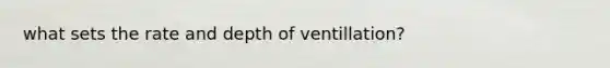 what sets the rate and depth of ventillation?