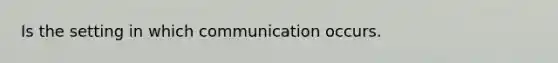 Is the setting in which communication occurs.