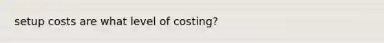 setup costs are what level of costing?