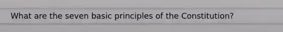 What are the seven basic principles of the Constitution?