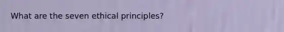 What are the seven ethical principles?