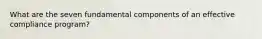 What are the seven fundamental components of an effective compliance program?