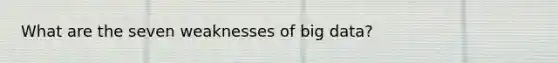 What are the seven weaknesses of big data?