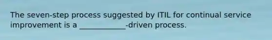 The seven-step process suggested by ITIL for continual service improvement is a ____________-driven process.