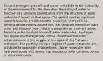 Several emergent properties of water contribute to the suitability of the environment for life. How does the ability of water to function as a versatile solvent arise from the structure of water molecules? Select all that apply. -The partial positive regions of water molecules are attracted to negatively charged ions, forming oxygen shells around ions that separate them from each other and dissolve them. -Water's versatility as a solvent arises from the polar covalent bonds of water molecules. -Hydrogen has higher electronegativity, so the shared electrons are attracted more to the oxygen at the apex of this V-shaped molecule. -The partially charged regions of water molecules are attracted to oppositely charged ions. -Water molecules form hydrogen bonds with atoms that are part of polar covalent bonds in other molecules.