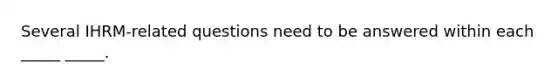 Several IHRM-related questions need to be answered within each _____ _____.