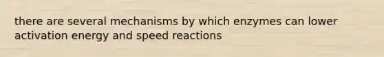 there are several mechanisms by which enzymes can lower activation energy and speed reactions