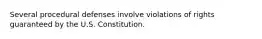 Several procedural defenses involve violations of rights guaranteed by the U.S. Constitution.