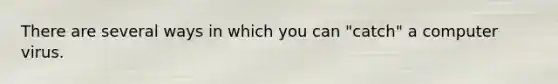 There are several ways in which you can "catch" a computer virus.