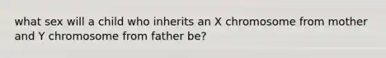 what sex will a child who inherits an X chromosome from mother and Y chromosome from father be?