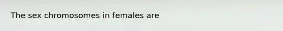 The sex chromosomes in females are