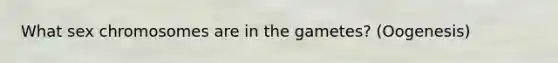 What sex chromosomes are in the gametes? (Oogenesis)