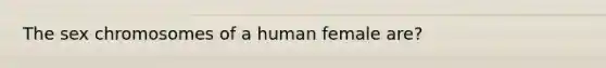 The sex chromosomes of a human female are?