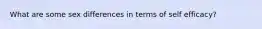 What are some sex differences in terms of self efficacy?