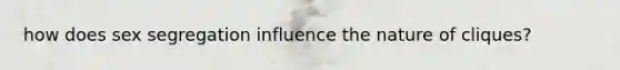 how does sex segregation influence the nature of cliques?