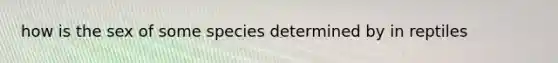 how is the sex of some species determined by in reptiles