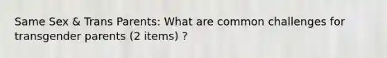 Same Sex & Trans Parents: What are common challenges for transgender parents (2 items) ?