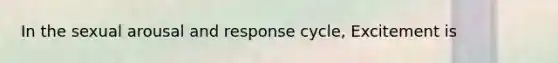 In the sexual arousal and response cycle, Excitement is