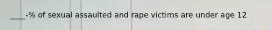 ____-% of sexual assaulted and rape victims are under age 12