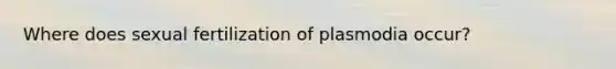 Where does sexual fertilization of plasmodia occur?