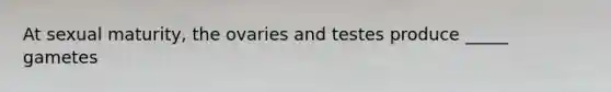 At sexual maturity, the ovaries and testes produce _____ gametes