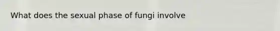 What does the sexual phase of fungi involve