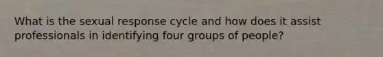 What is the sexual response cycle and how does it assist professionals in identifying four groups of people?