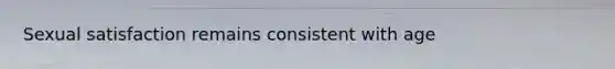 Sexual satisfaction remains consistent with age