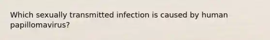 Which sexually transmitted infection is caused by human papillomavirus?