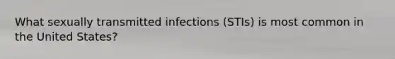 What sexually transmitted infections (STIs) is most common in the United States?