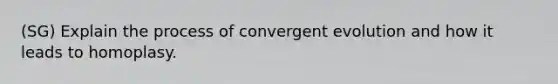 (SG) Explain the process of convergent evolution and how it leads to homoplasy.