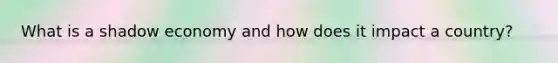 What is a shadow economy and how does it impact a country?