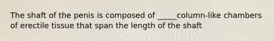 The shaft of the penis is composed of _____column-like chambers of erectile tissue that span the length of the shaft