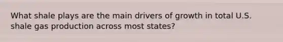 What shale plays are the main drivers of growth in total U.S. shale gas production across most states?
