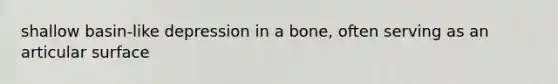 shallow basin-like depression in a bone, often serving as an articular surface