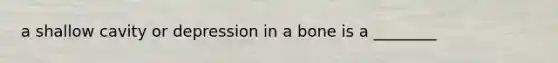 a shallow cavity or depression in a bone is a ________