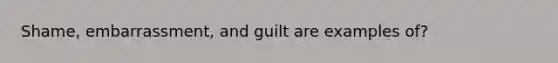 Shame, embarrassment, and guilt are examples of?