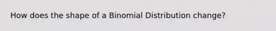 How does the shape of a Binomial Distribution change?