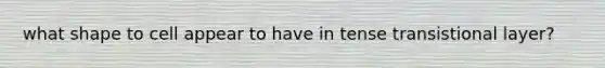 what shape to cell appear to have in tense transistional layer?