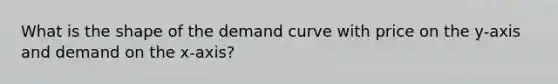 What is the shape of the demand curve with price on the y-axis and demand on the x-axis?