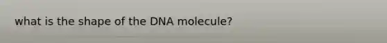 what is the shape of the DNA molecule?