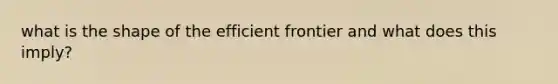 what is the shape of the efficient frontier and what does this imply?