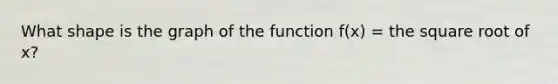 What shape is the graph of the function f(x) = the square root of x?