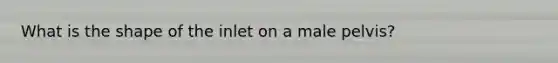 What is the shape of the inlet on a male pelvis?