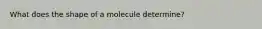 What does the shape of a molecule determine?