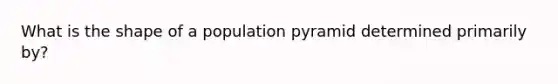 What is the shape of a population pyramid determined primarily by?