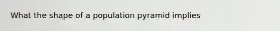 What the shape of a population pyramid implies
