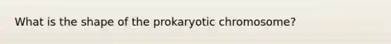 What is the shape of the prokaryotic chromosome?