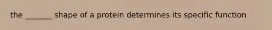 the _______ shape of a protein determines its specific function