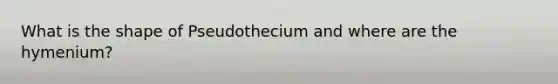 What is the shape of Pseudothecium and where are the hymenium?